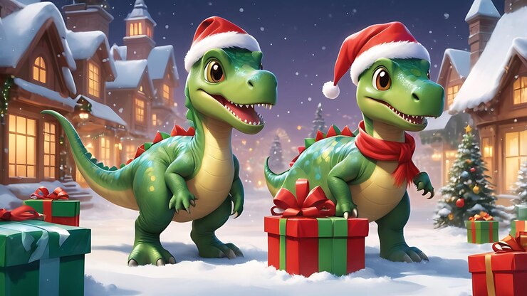 un dinosaurio con un sombrero en la cabeza