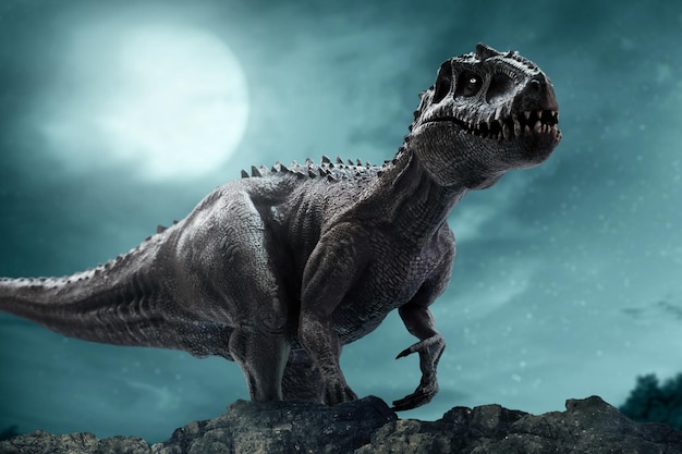 El dinosaurio Tyrannosaurus Rex en la jungla