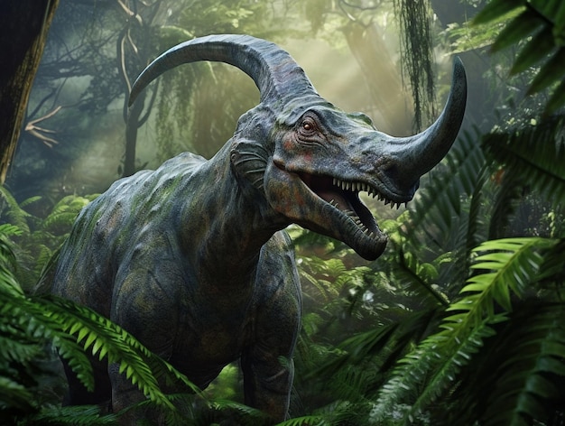 Dinosaurios prehistóricos en estilo de fantasía