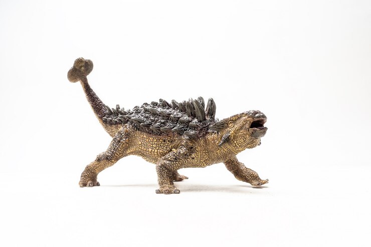 Foto dinossauro ankylosaurus em fundo branco