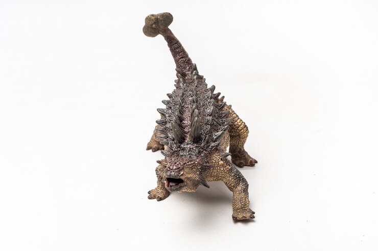 Foto dinossauro ankylosaurus em fundo branco