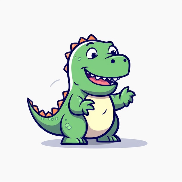 dinossauro de desenho animado com um grande sorriso e um grande dente generativo ai