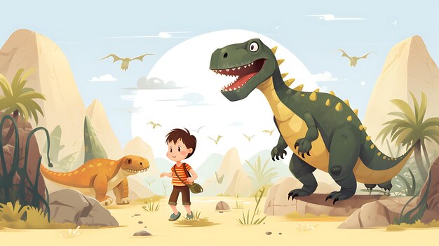 Dinossauro doodle bonito com ilustração vetorial isolado com um fundo branco