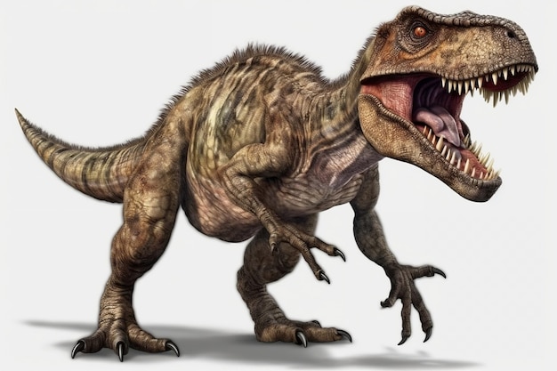 Dinossauro Rex isolado no fundo branco Generative AI