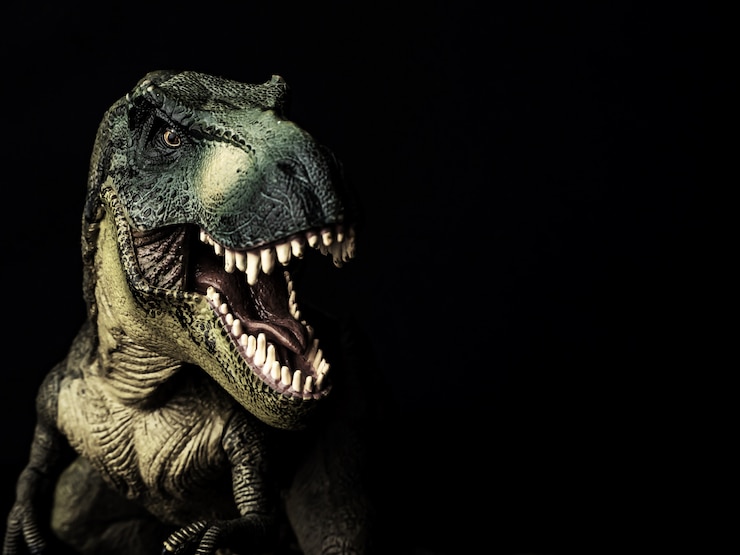 Foto dinossauro tiranossauro t-rex em preto