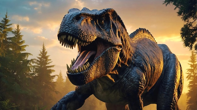 Foto dinossauros animais pré-históricos e vida selvagem fundo papel de parede t rex predador
