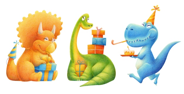 Dinossauros comemorando aniversário