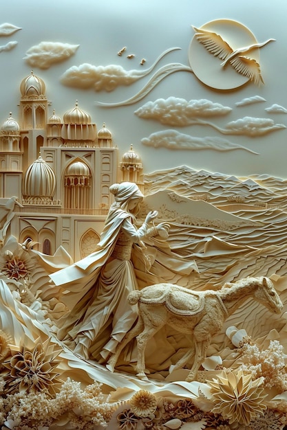 Diorama de arte de papel en capas de Newroz