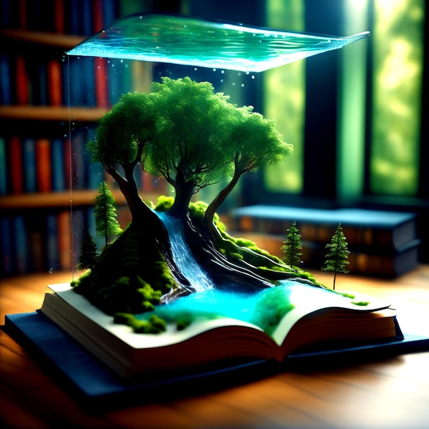 un diorama forestal surgido de un libro de trucos