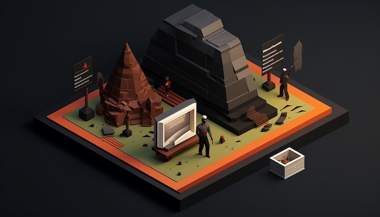 Foto diorama minimalista isométrico para el mes de la historia negra