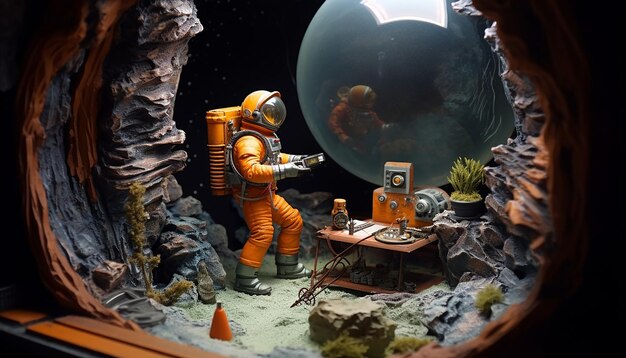 Foto un diorama perdido en el espacio