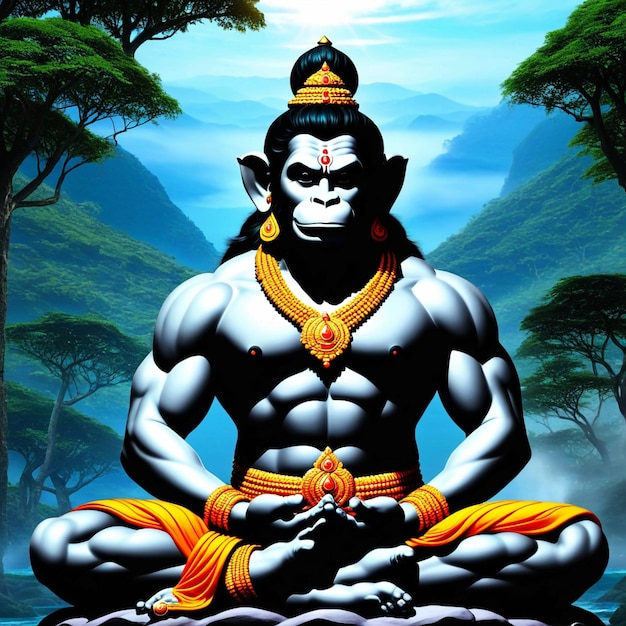 Foto dios hanuman en imágenes de meditación