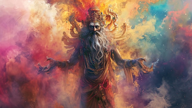 El dios hindú Brahma generativo
