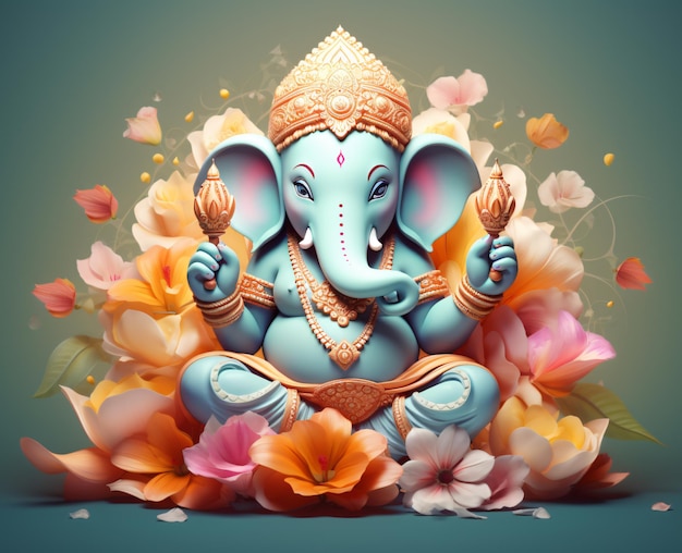 Dios hindú ganesha celebrar el festival del señor ganesha fondo de pantalla cartel de banner