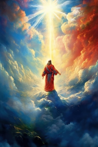 Dios en las nubes dramáticas imagen religiosa