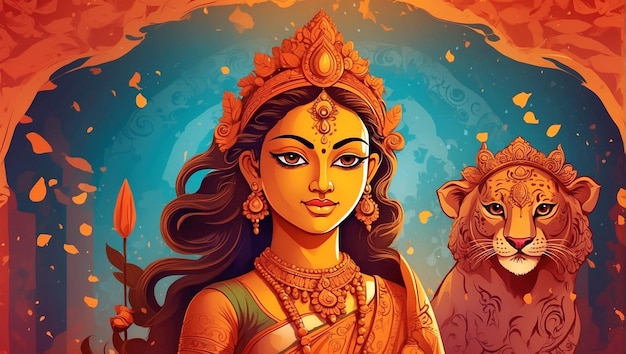 La diosa Durga de la mitología hindú