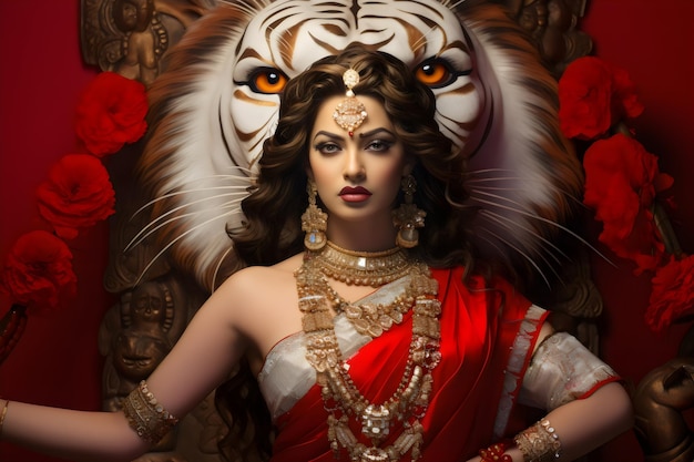 Diosa hindú Durga generada por Ai