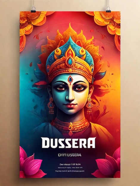 La diosa india Durga para el feliz Dussehra o Shubh Navratri festival de la India en el vector