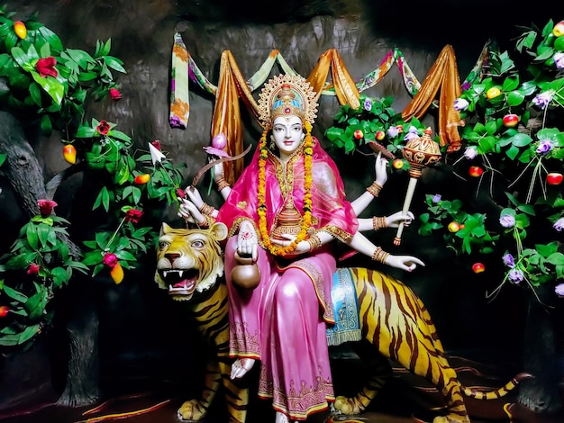 La diosa Kushmanda Devi para el cuarto Navadurga del festival de Navratri