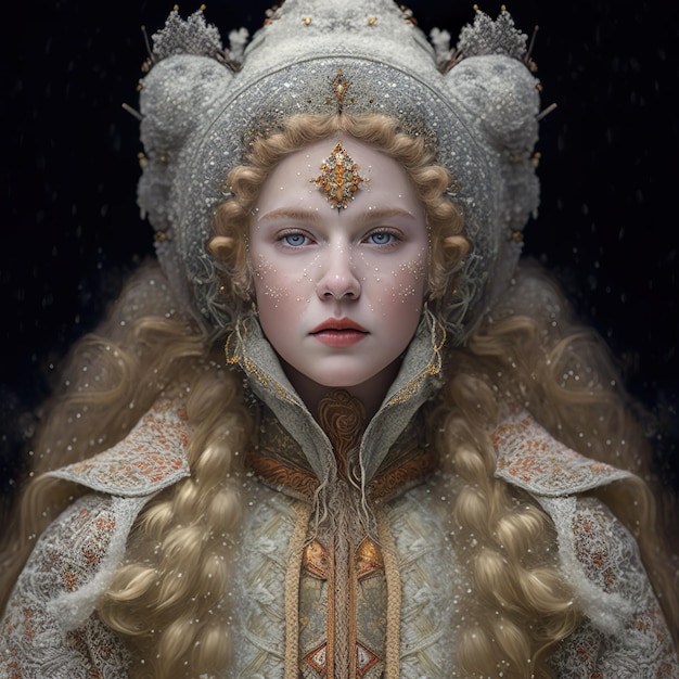 La diosa de la nieve Un retrato ultra detallado con composición galardonada Ai Generated