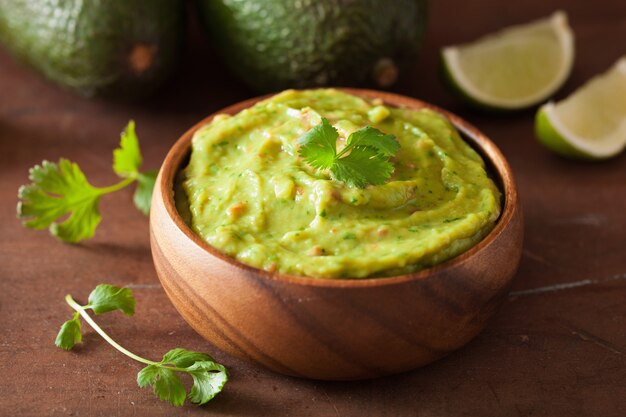 Dip e ingredientes mexicanos de guacamole