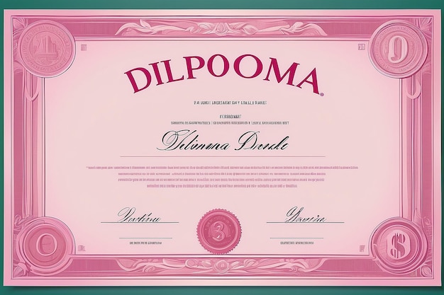 Foto diploma rosa com fundo linear ilustração vetorial design de padrão de dinheiro