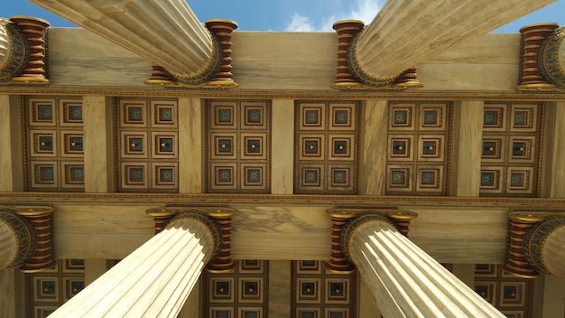 Directamente debajo de la toma del techo del edificio histórico