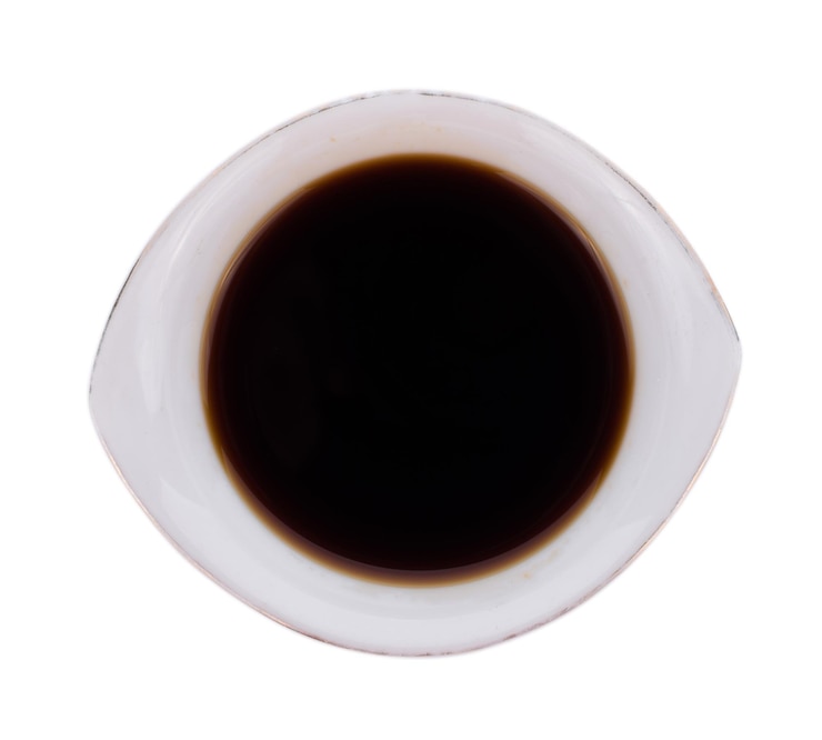 Foto directamente por encima de la toma de café negro