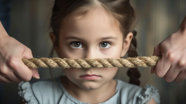 Direito de Família e Custódia Batalhas puxando a corda de ambos os lados mãos fundo criança triste