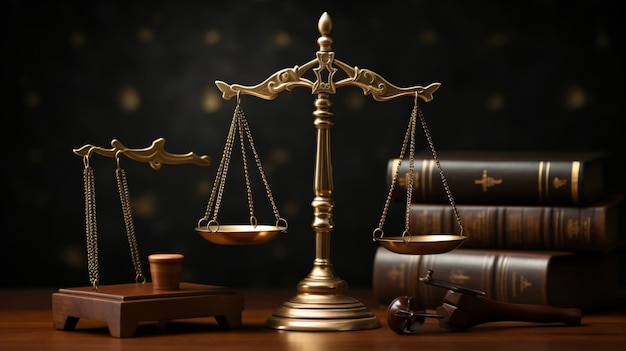 Direito financeiro com juiz de balança e martelo