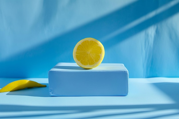 Diretamente acima do tiro de limão na mesa
