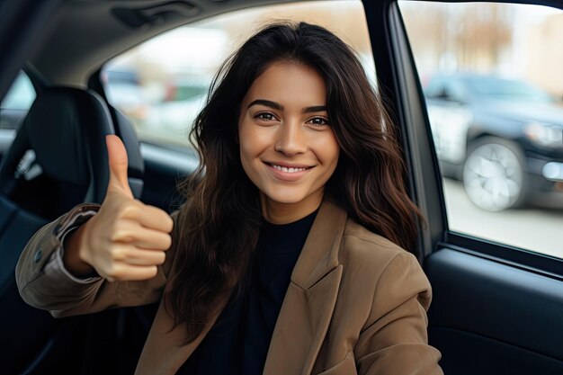 Dirigindo com estilo, uma beleza latina pisa fundo no acelerador com seu novo passeio