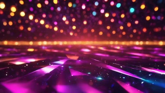 Disco-Leuchten eleganter abstrakter Hintergrund mit Bokeh-Leuchten und Sternen