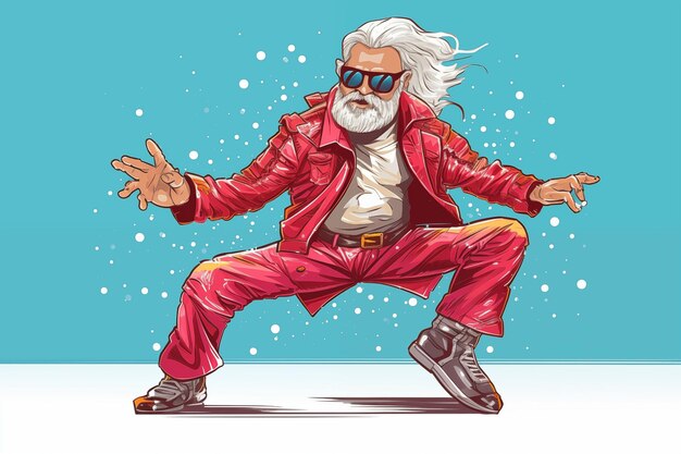Foto disco-tanz weihnachtsmann weihnachten-illustration