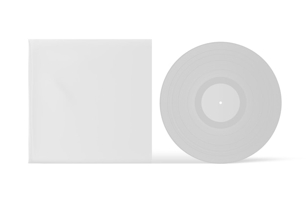 Foto un disco de vinilo blanco con una cubierta blanca y una caja blanca.