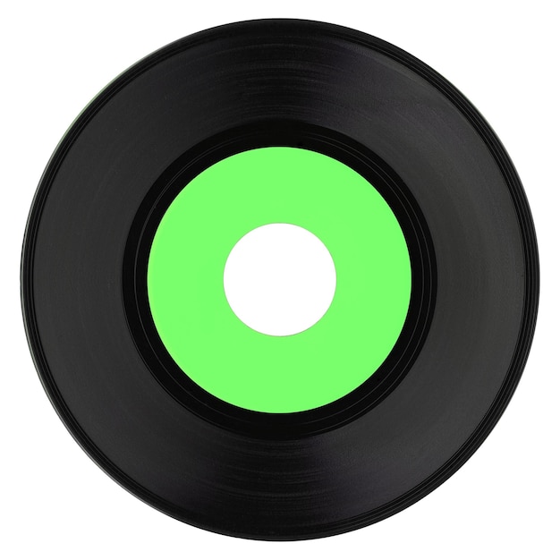 Disco de vinilo con etiqueta verde