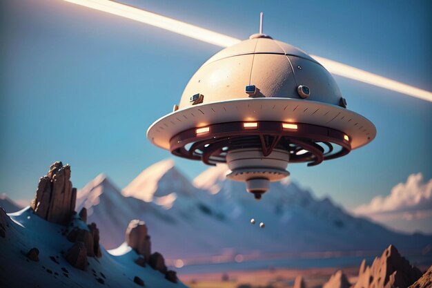 Disco voador alienígena UFO nave espacial UFO civilização avançada aeronave papel de parede fundo