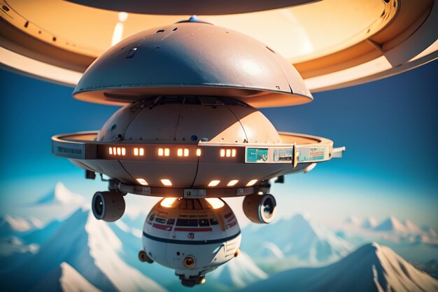 Disco voador alienígena UFO nave espacial UFO civilização avançada aeronave papel de parede fundo