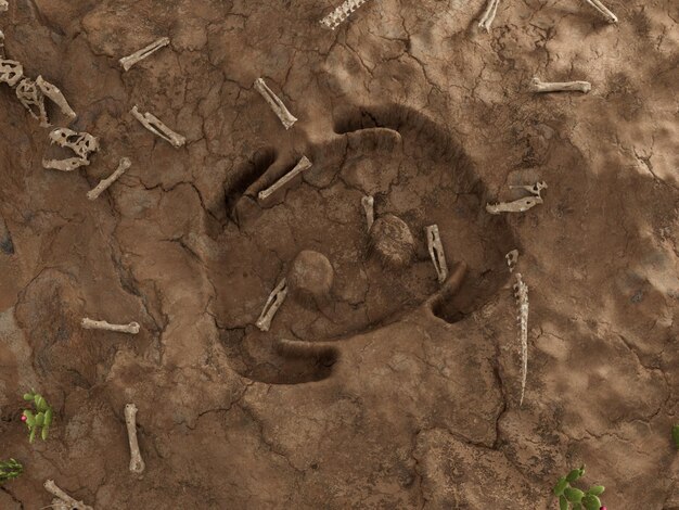 Discord Social MediaGround Hole Dry Fossil Dead Excavación Ilustración 3D