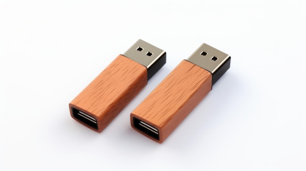 Discos USB isolados em fundo branco