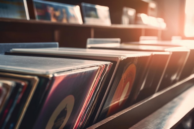 Discos de vinilo en caja a la venta IA generativa