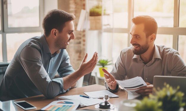 Foto discusión del asesor financiero