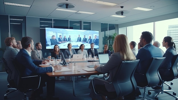 discusión en la reunión de la oficina