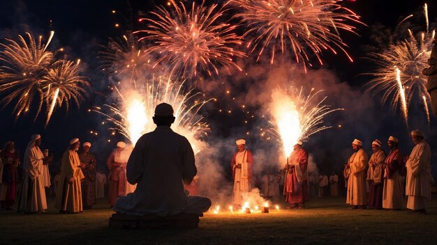 Discutir el uso de fuegos artificiales en ceremonias y rituales religiosos en diferentes culturas