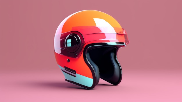 Diseña un casco minimalista de los 80