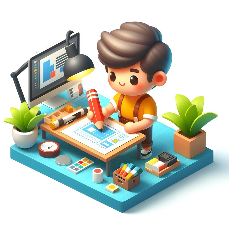 Foto diseñador gráfico en un estudio creativo ilustración de la creatividad y las habilidades técnicas en pequeñas empresas