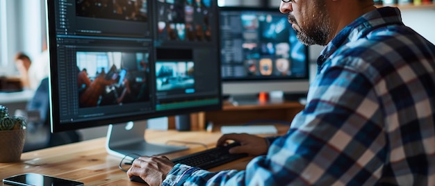 Diseñador de medios que crea contenido interactivo y atractivo