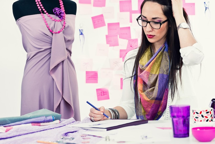Foto diseñador de moda trabajando