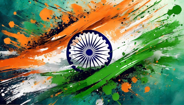 Diseñar una bandera india vibrante y visualmente llamativa Color Splash Esta interpretación creativa indep