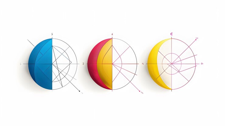 Foto diseñar un conjunto de diagramas que muestran la interpretación geométrica del seno coseno y la tangente como